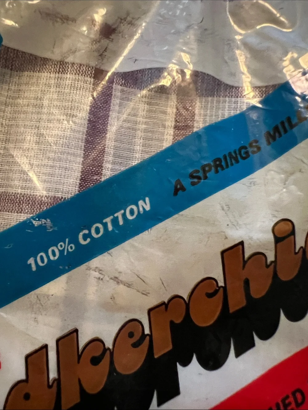 WoolWorth Striped Handkerchiefs in White and Brown, 4 in the pack.